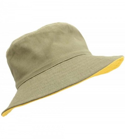 Bucket Hats Reversible Rain Or Shine Bucket Hat - Olive - CK17YLQRKKU $17.52