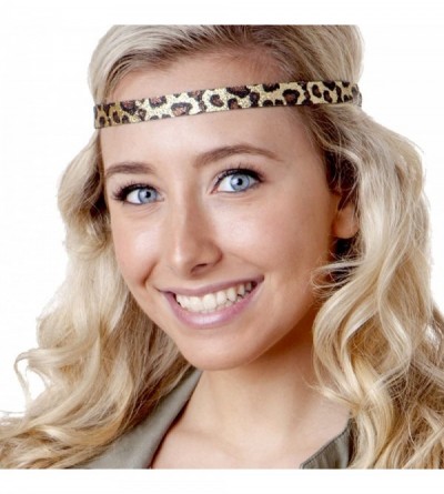 Headbands Adjustable Non Slip Animal Print Hair Band Headbands for Women & Girls Pack - 3pk Skinny Black/Leopard/Grey - C418E...