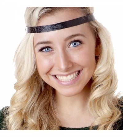 Headbands Adjustable Non Slip Animal Print Hair Band Headbands for Women & Girls Pack - 3pk Skinny Black/Leopard/Grey - C418E...