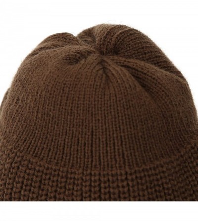 Skullies & Beanies Winter Fisherman Beanie Free Size Men Women - Unisex Stylish Plain Skull Hat Watch Cap -12 Color - Brown -...