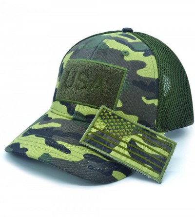 Baseball Caps Detachable Embroidered Adjustable - Green Camo - CC18OXAOKMI $23.85