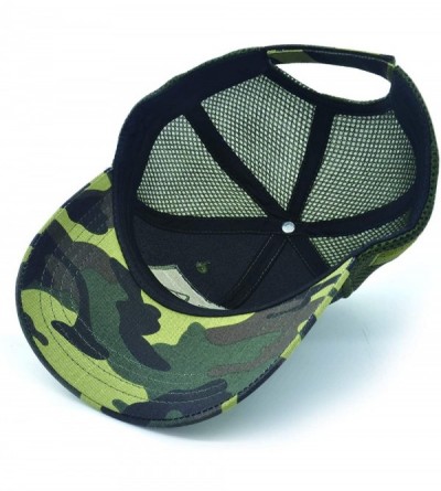 Baseball Caps Detachable Embroidered Adjustable - Green Camo - CC18OXAOKMI $15.06
