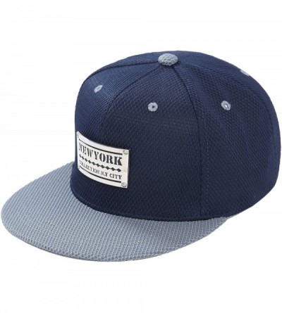 Baseball Caps Unisex Fashion Print Snapback Hat Adjustable Flat Bill Baseball Cap - (New York) Navy - CR18D2WUQ57 $27.83