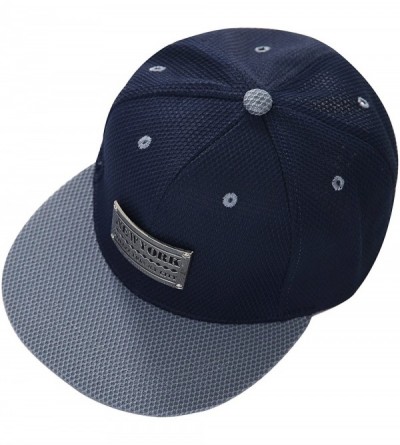 Baseball Caps Unisex Fashion Print Snapback Hat Adjustable Flat Bill Baseball Cap - (New York) Navy - CR18D2WUQ57 $11.13