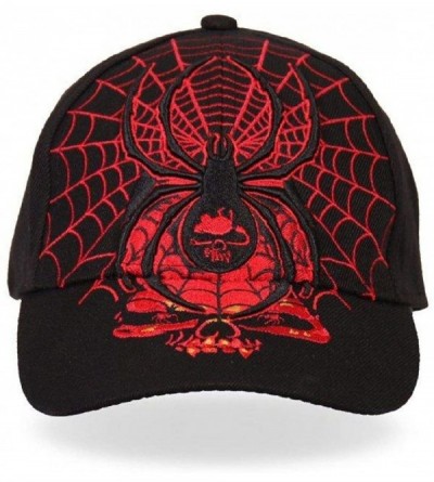 Baseball Caps Black Widow Spider Ball Cap Hat Black and Red - CS12GZEEPFH $21.22
