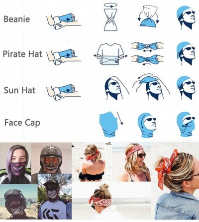 Balaclavas Women/Men Scarf Outdoor Headwear Bandana Sports Tube UV Face Mask for Workout Yoga Running - Light Blue - CE198UR7...