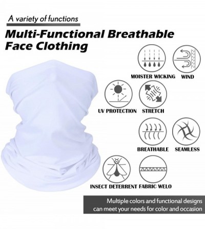 Balaclavas 6 Pieces Summer Face Cover Scarf UV Protection Neck Gaiter Sunscreen Breathable Bandana - White - CQ197Y8Q7EH $26.97