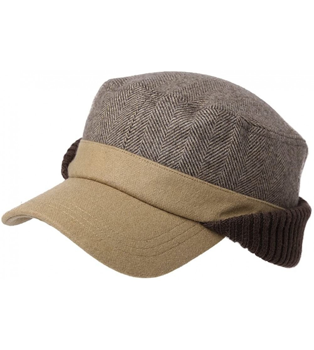 Newsboy Caps Wool/Cotton/Denim Baseball Cap Men Hunting Dad Hats Sports Earflap Unisex - 89078_khaki - C0186RDX23Q $16.17