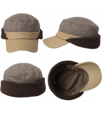 Newsboy Caps Wool/Cotton/Denim Baseball Cap Men Hunting Dad Hats Sports Earflap Unisex - 89078_khaki - C0186RDX23Q $16.17