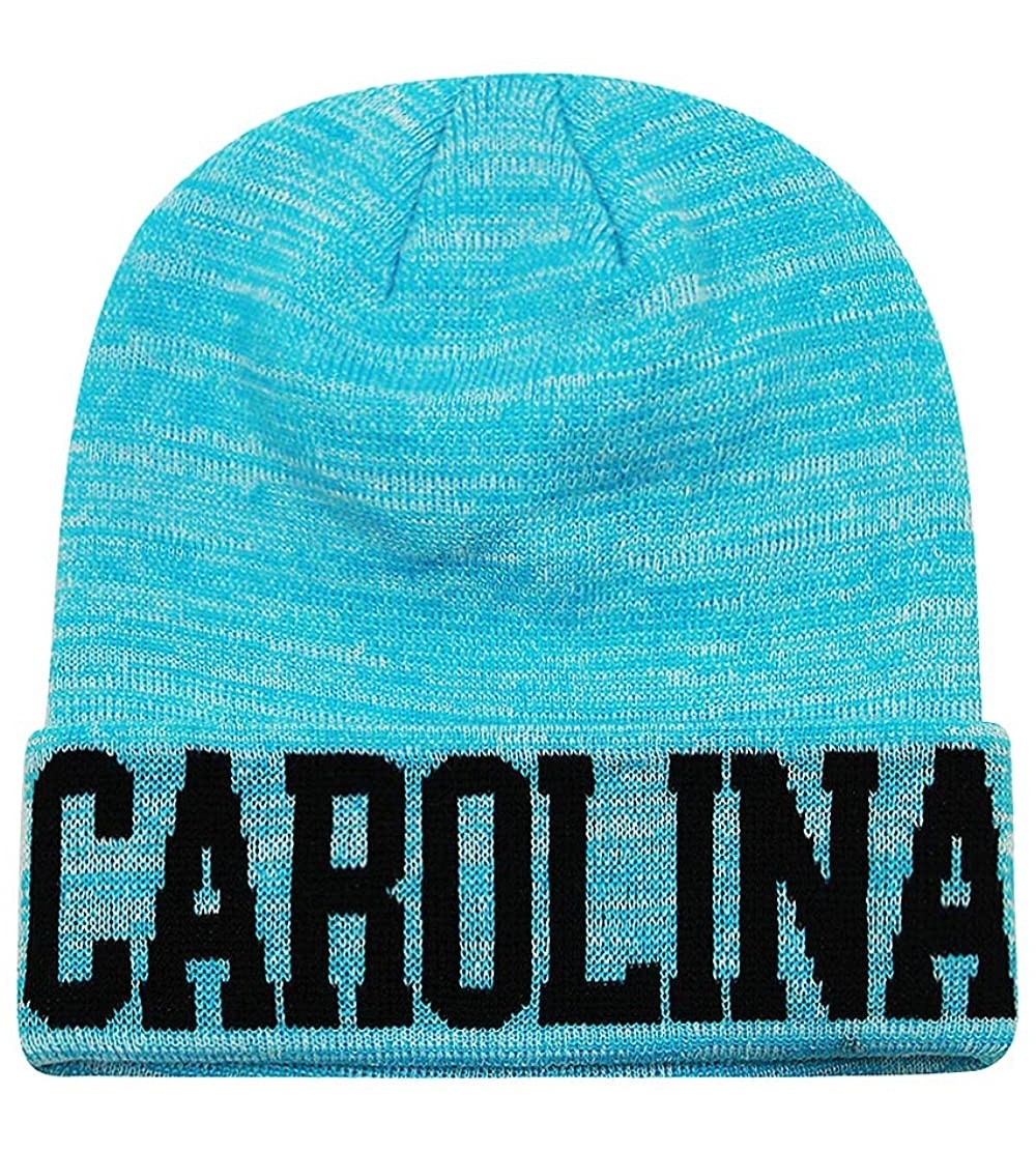 Skullies & Beanies Classic Cuff Beanie Hat Ultra Soft Blending Football Winter Skully Hat Knit Toque Cap - Sf200 Carolina - C...