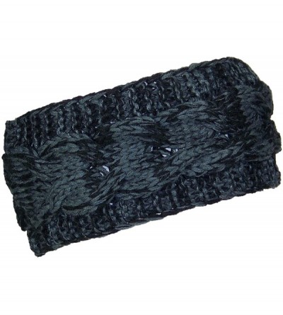 Cold Weather Headbands Loose Cable Knit Headband/Ear Warmer Womens (One Size) - Black - CM12OC8VY3H $10.26