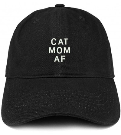 Baseball Caps Cat Mom AF Embroidered Soft Cotton Dad Hat - Black - C818EY0UGE0 $37.68