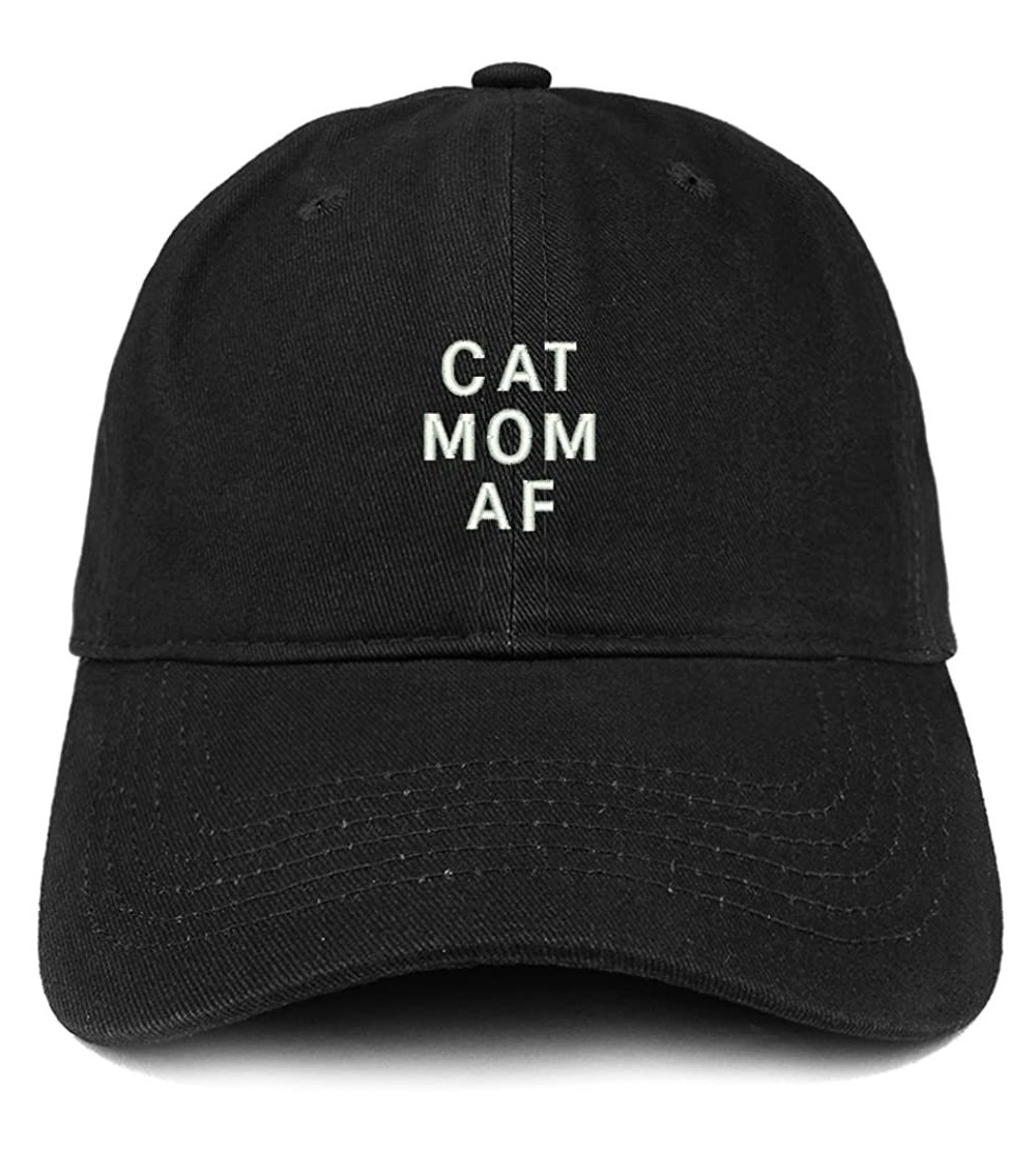 Baseball Caps Cat Mom AF Embroidered Soft Cotton Dad Hat - Black - C818EY0UGE0 $19.71