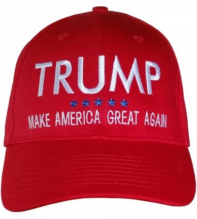 Baseball Caps HAT is Made in USA ~ Make America Great Again ~ Trump Hat ~ Blue OR Red w/White - Patriotic Red - CS12JA3NZJB $...