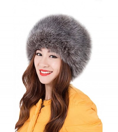 Skullies & Beanies Faux Fur Warm Hat for Women Russian Cossack Style Winter - Dark Gray - CY128TE8Z3T $20.81