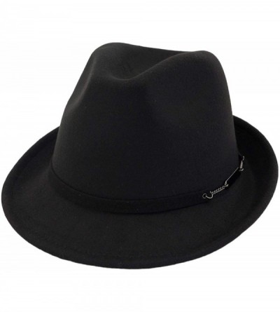 Fedoras Mens Hats Fedoras Short Brim Panama Gentleman Felt Hat Australia Wool Autumn Winter Trilby Cap - Black - C218NWCW0R0 ...