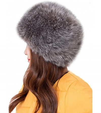 Skullies & Beanies Faux Fur Warm Hat for Women Russian Cossack Style Winter - Dark Gray - CY128TE8Z3T $20.81