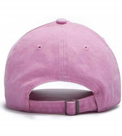 Baseball Caps Vintage Washed Twill Cotton Baseball Caps Low Profile Dad Hat - Pink - C218R28C5ML $8.42