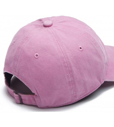 Baseball Caps Vintage Washed Twill Cotton Baseball Caps Low Profile Dad Hat - Pink - C218R28C5ML $8.42