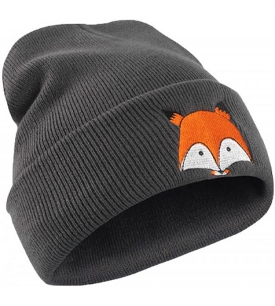 Cowboy Hats Embroidery Pattern Hat Unisex Warm Hat Knitted Cap Hats Warm Cap Soft Cap - Dark Gray - CH18LYR0DDH $12.31