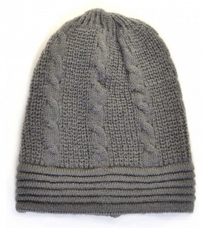 Skullies & Beanies an Unisex Fall Winter Beanie Hat Cable Knit Patterns Urban Wear Men Women - Gray - CW12O8V71NJ $12.51