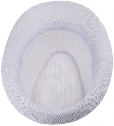 Sun Hats Women Fedora Trilby Beach Sun Pp Braid Straw Panama Hat - White Off - CN11Z0G69IN $10.40
