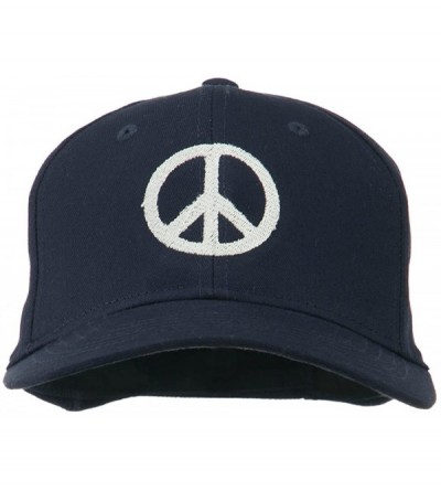 Baseball Caps Peace Symbol Embroidered Cotton Twill Cap - Navy - C411RNPMNRP $24.94