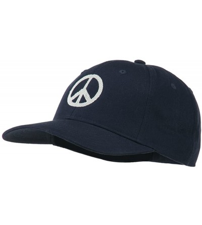 Baseball Caps Peace Symbol Embroidered Cotton Twill Cap - Navy - C411RNPMNRP $24.94