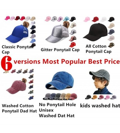 Baseball Caps NeuFashion Ponycap Messy High Bun Ponytail Adjustable Mesh Trucker Baseball Cap Hat for Women - Washed-wine Red...