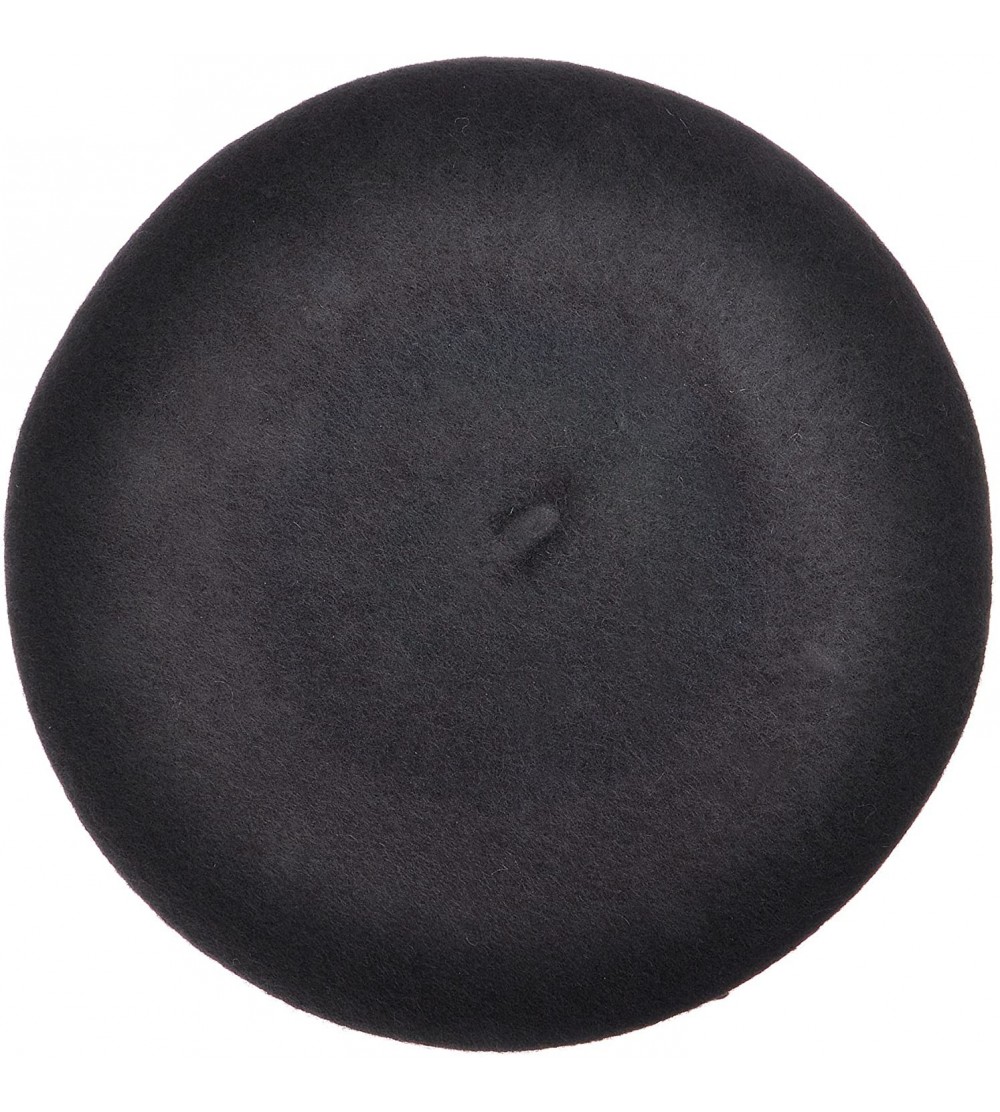 Berets Women Wool Beret Hat Solid Color French Style Warm Cap - Black - CR18LRX4QAX $13.13