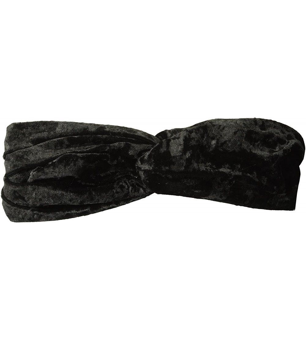 Headbands Fashion Velvet Turban Headband - Black - CW189Y2SGRD $10.17