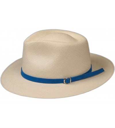 Sun Hats Leather Panama Hat Band - (Half Inch) - Blue - CH18O25EE4S $22.02