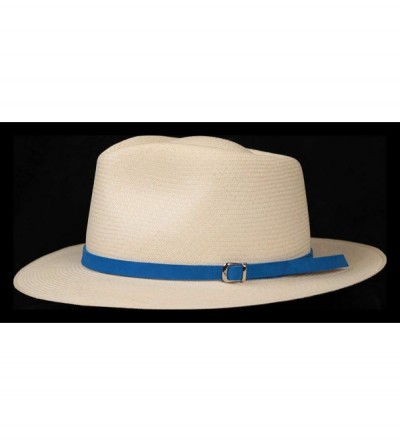 Sun Hats Leather Panama Hat Band - (Half Inch) - Blue - CH18O25EE4S $8.93
