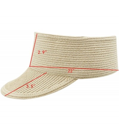 Sun Hats Women Straw Hat Wide Brim Sun Visor Beach Golf Cap Hat Summer Beach Hat - Beige-stlye 2 - CW17XX97GQ0 $8.83