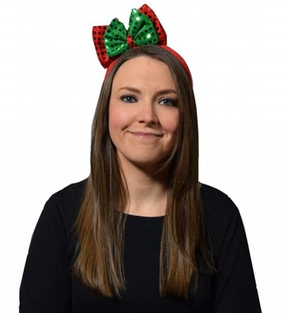 Headbands Unisex Christmas Accessories Costume Headband Elf Santa All Mix & Match - Sequin Bow Headband - CH188K7DX5K $20.65