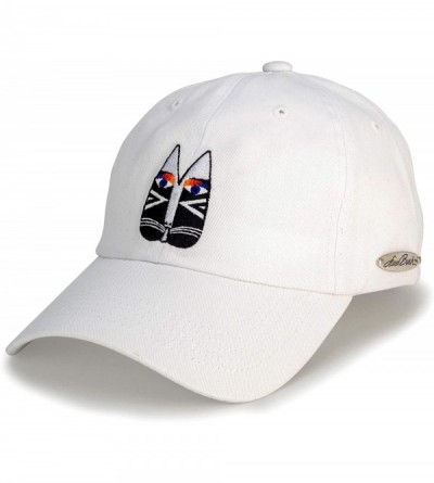 Baseball Caps Embroidered Baseball Hat - Black & White Cat - CU18OCXMM28 $17.02
