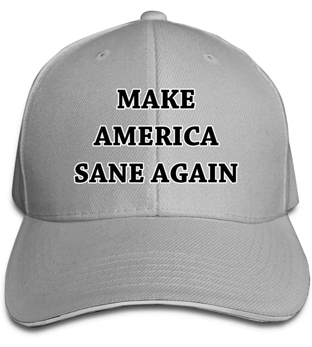 Baseball Caps Make America Sane Again The Latest Unisex Adult Adjustable Solid Color Cap Truck Driver Hat - Gray - C818O5HMGL...