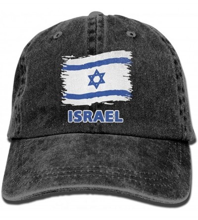 Baseball Caps Baseball Jeans Cap Israel Flag Men Women Snapback Casquettes Adjustable Dad Hat - Black - CZ18E2HIAI7 $26.35