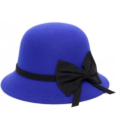 Sun Hats Women's Crushable Wool Felt Outback Hat Panama Hat Wide Brim with Bow Summer Best 2019 New - Blue - CO18QLMN5C9 $11.86