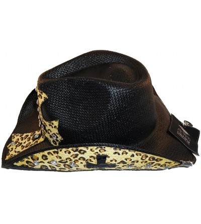 Cowboy Hats Cross Studded Zeke Drifter - Black Leopard - CX12BDKMQWH $47.12
