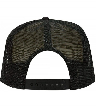 Baseball Caps Polyester Foam Front 5 Panel High Crown Mesh Back Trucker Hat - Black - C712EXF1MPL $9.52