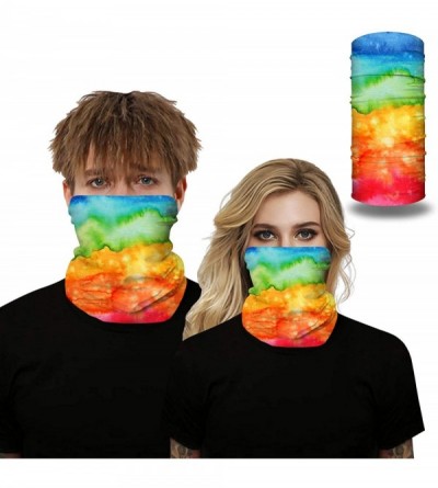 Balaclavas Seamless Bandanas Balaclava Face Mask Neck Gaiter Tie Dye Print for Men Women - Tie Dye Rainbow - CR197WGCS2G $9.35