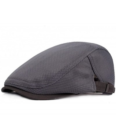 Newsboy Caps Mens Summer Mesh Adjustable Flat Ivy Newsboy Cabbie Gatsby Golf Sun Hat Cap - Darkgrey - CH18E3CRD88 $12.49