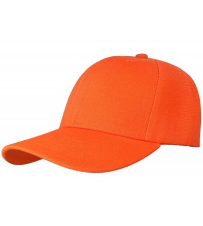 Baseball Caps Wholesale 12-Pack Baseball Cap Adjustable Size Plain Blank Solid Color - Orange - C8196G3CC4R $19.19