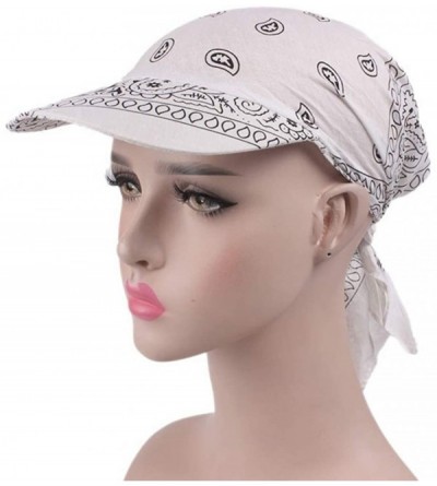 Skullies & Beanies Womens Chemo Cancer Head Scarf Hat Summer Folding Anti-UV Golf Tennis Sun Visor Cap - White - CZ182XGGUAM ...