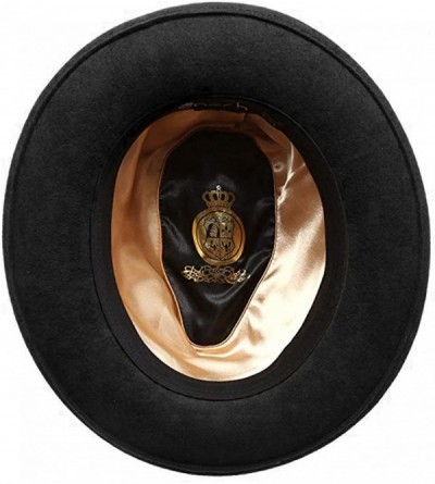 Fedoras Men's Wool Felt Derby Hat - Black - C218LDTUHIU $45.18