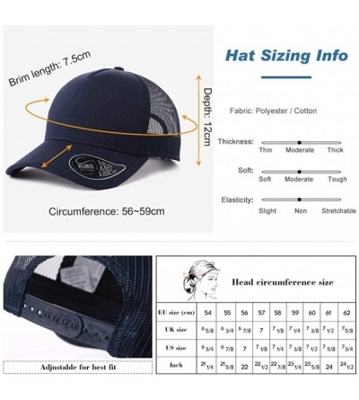 Baseball Caps Unisex SPF Quick-Drying Running Baseball Cap Large Bill Sun Hat 55-61cm - Navy_99775 - C318TWMII7G $9.66
