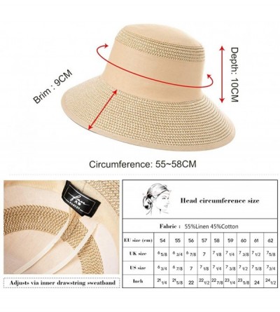 Sun Hats Womens Braided Summer Sun Hat UPF Protection Panama Fedora Outdoor Beach Hiking - 00770_coffee Brown - CQ18UZ9YHLZ $...