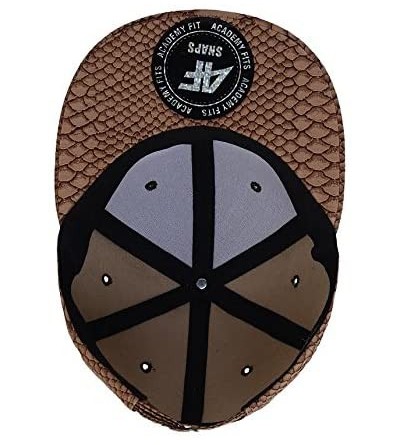 Baseball Caps Plain Animal Snakeskin PU Leather Strapbacks Hat (Black/Brown) - Brown - C2126FY8LWZ $14.99