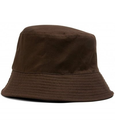 Baseball Caps Blank Cotton Bucket Hat - Brown - CW11Y938QWZ $9.90
